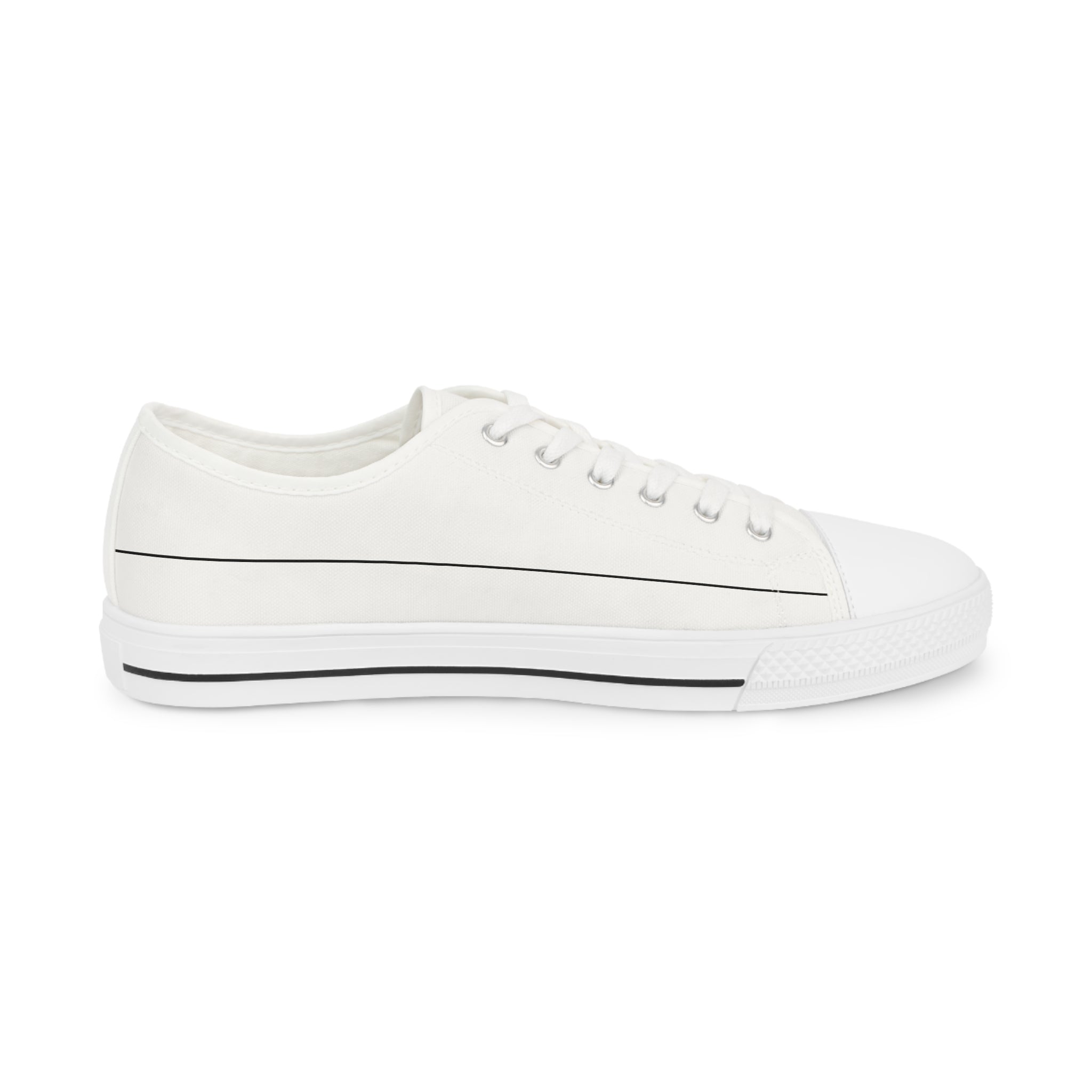 Men's Low Top White Canvas Sneakers — Classic Casual Everyday Shoes
