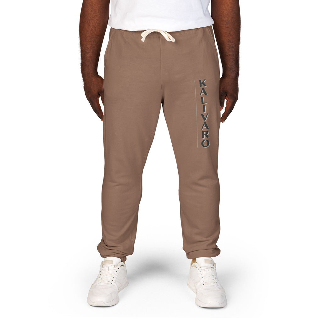 Kallivaro Vertical Logo Sweatpants — Garment-Dyed Fleece Joggers