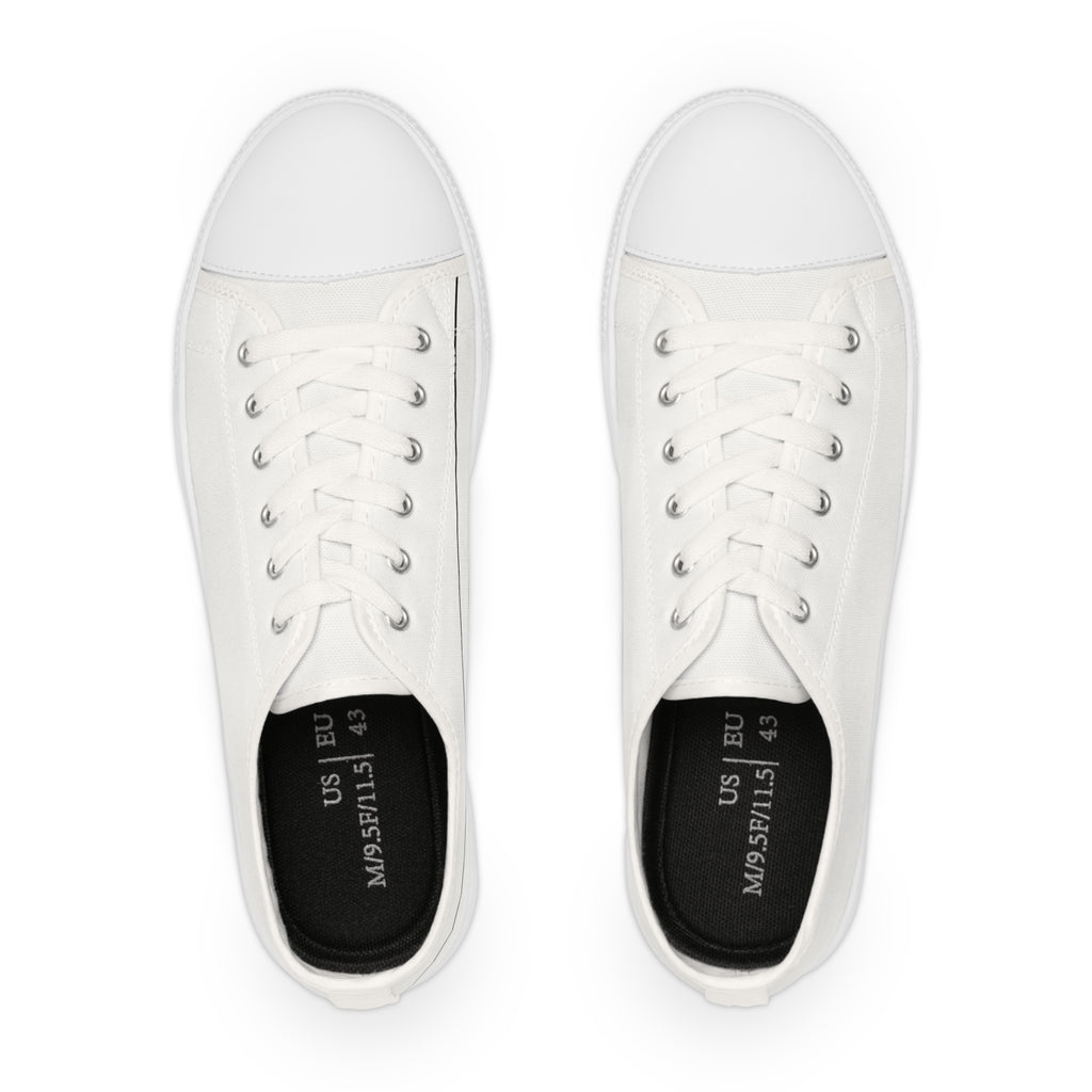 Men's Low Top White Canvas Sneakers — Classic Casual Everyday Shoes