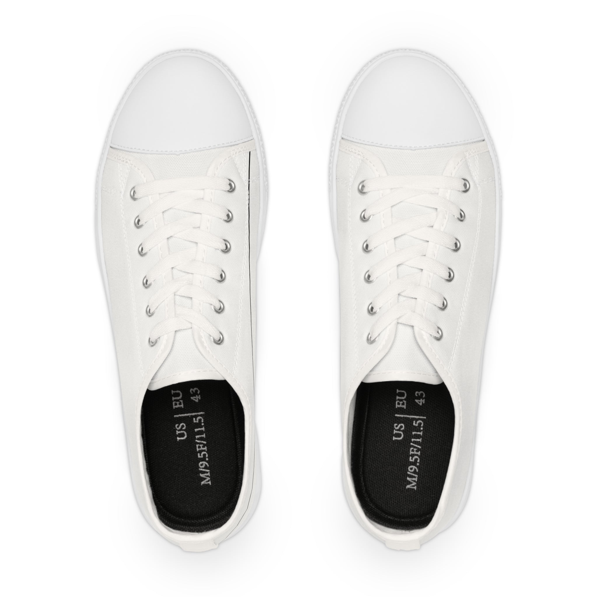 Men's Low Top White Canvas Sneakers — Classic Casual Everyday Shoes