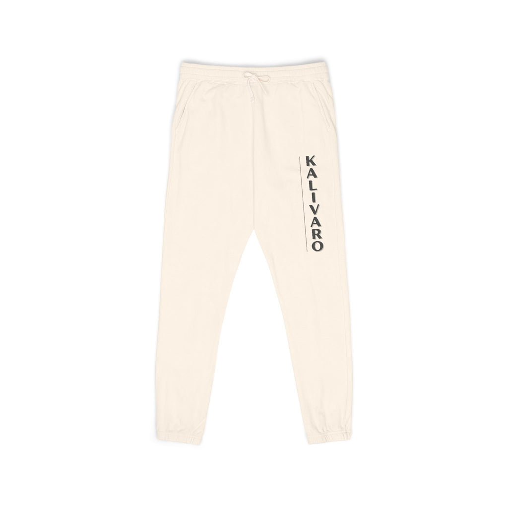 Kallivaro Vertical Logo Sweatpants — Garment-Dyed Fleece Joggers