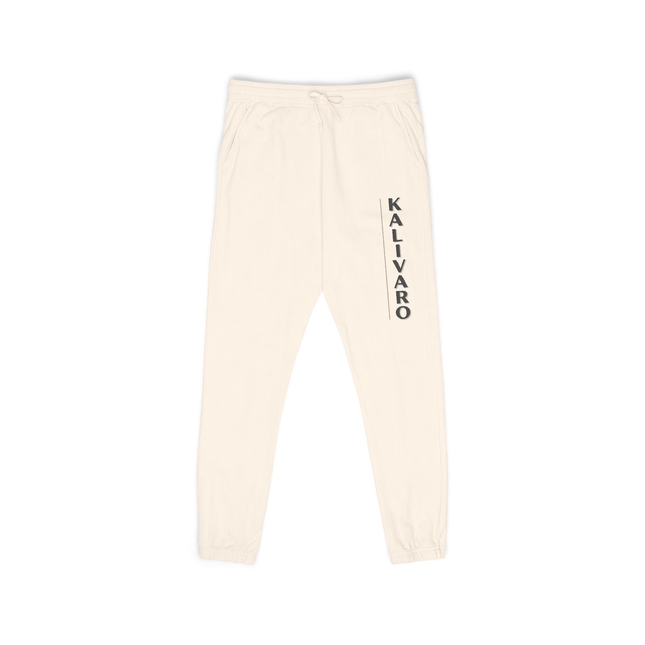 Kallivaro Vertical Logo Sweatpants — Garment-Dyed Fleece Joggers