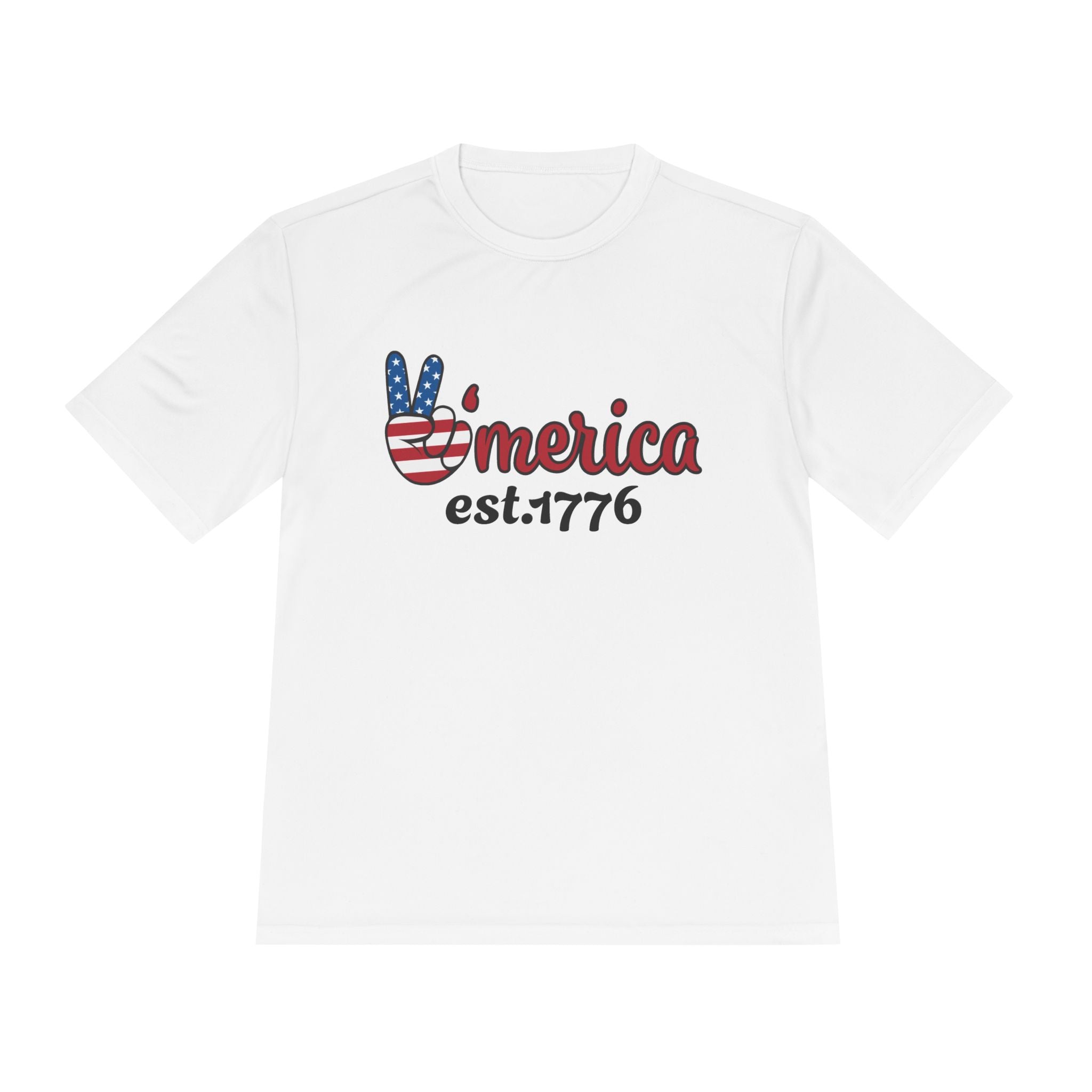 'Merica Peace Sign Tee – Patriotic USA Est. 1776 Moisture-Wicking Shirt