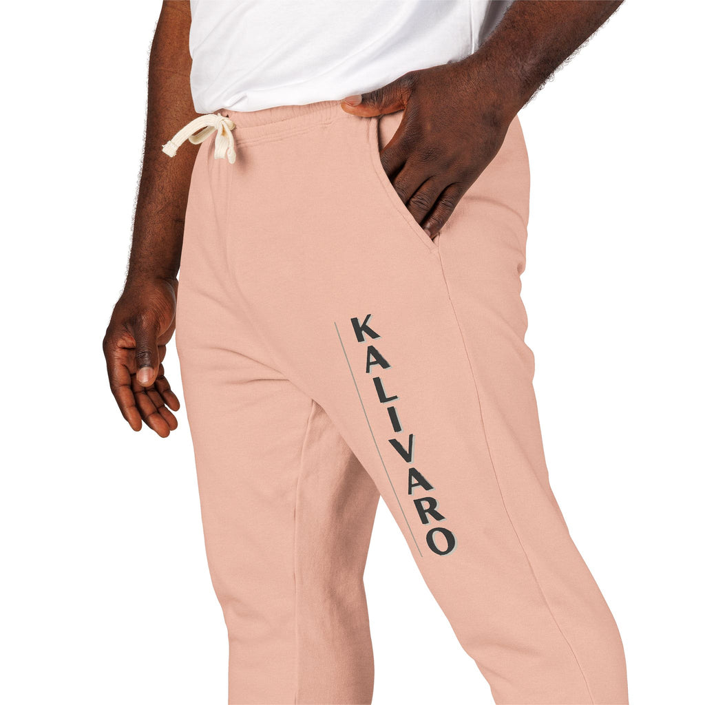 Kallivaro Vertical Logo Sweatpants — Garment-Dyed Fleece Joggers