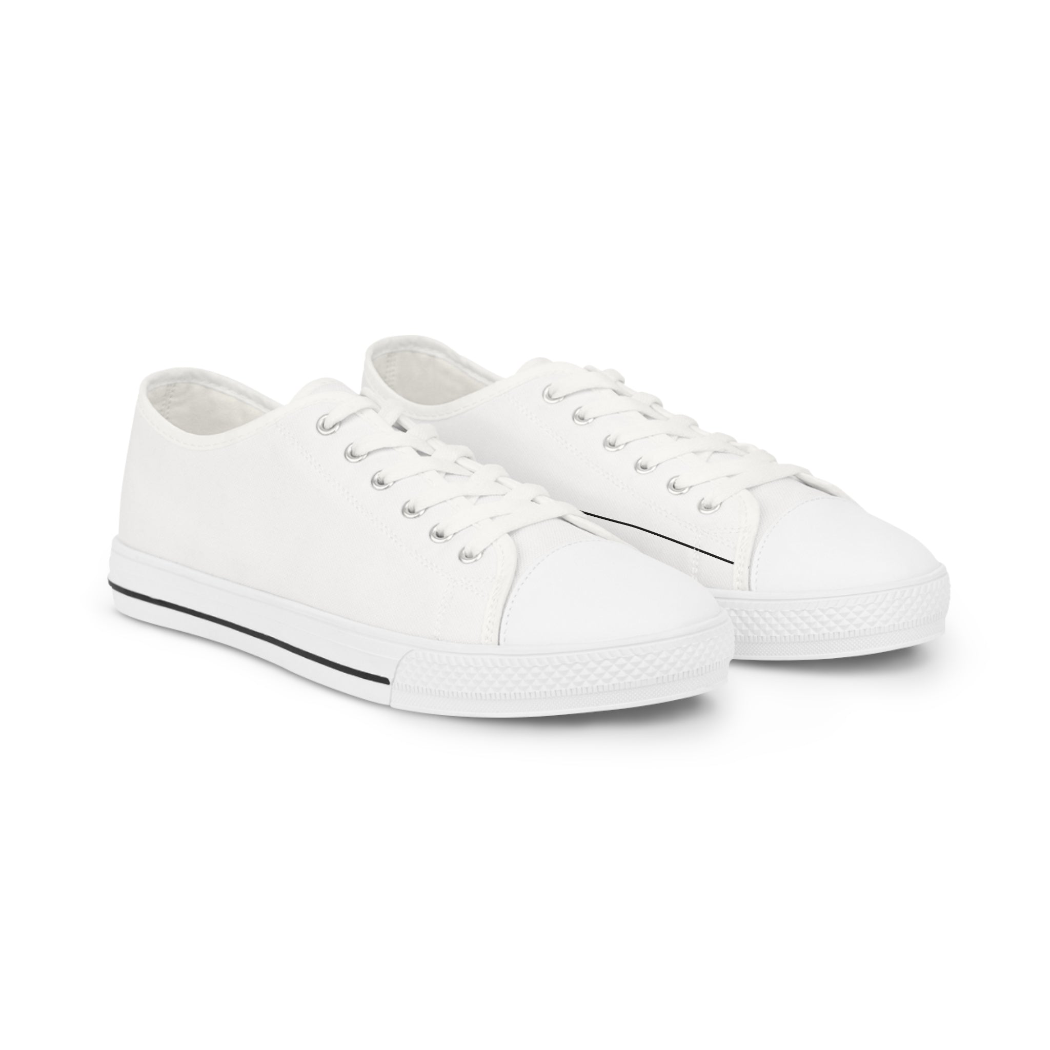 Men's Low Top White Canvas Sneakers — Classic Casual Everyday Shoes