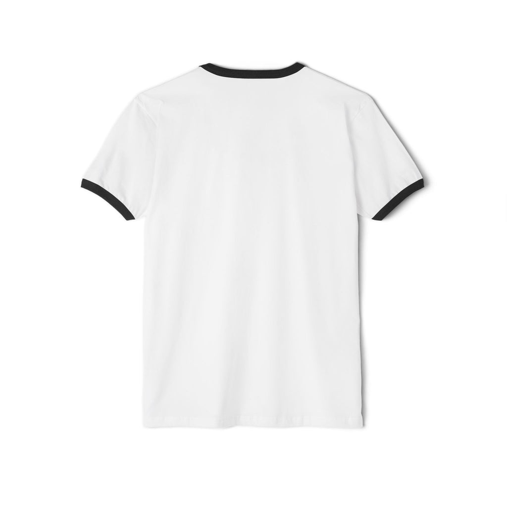 Retro Memphis Geometric Ringer Tee — 80s Neon Shapes T-Shirt