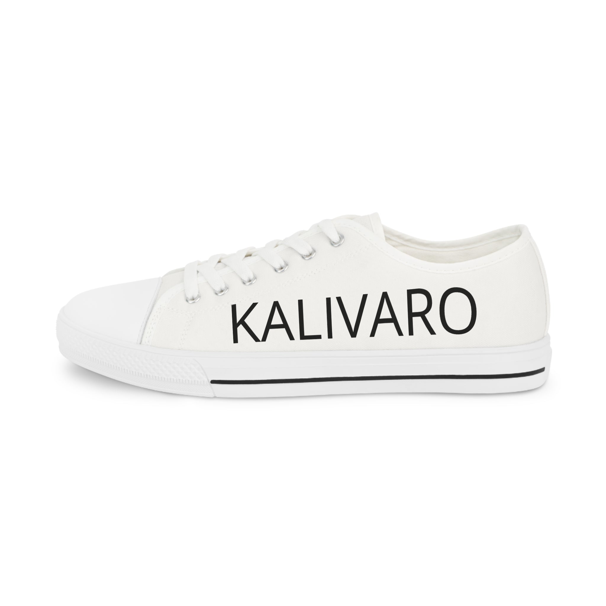 White Low Top Sneakers — Customizable Minimalist Canvas Shoes for Men