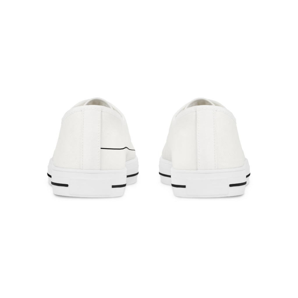 Men's Low Top White Canvas Sneakers — Classic Casual Everyday Shoes