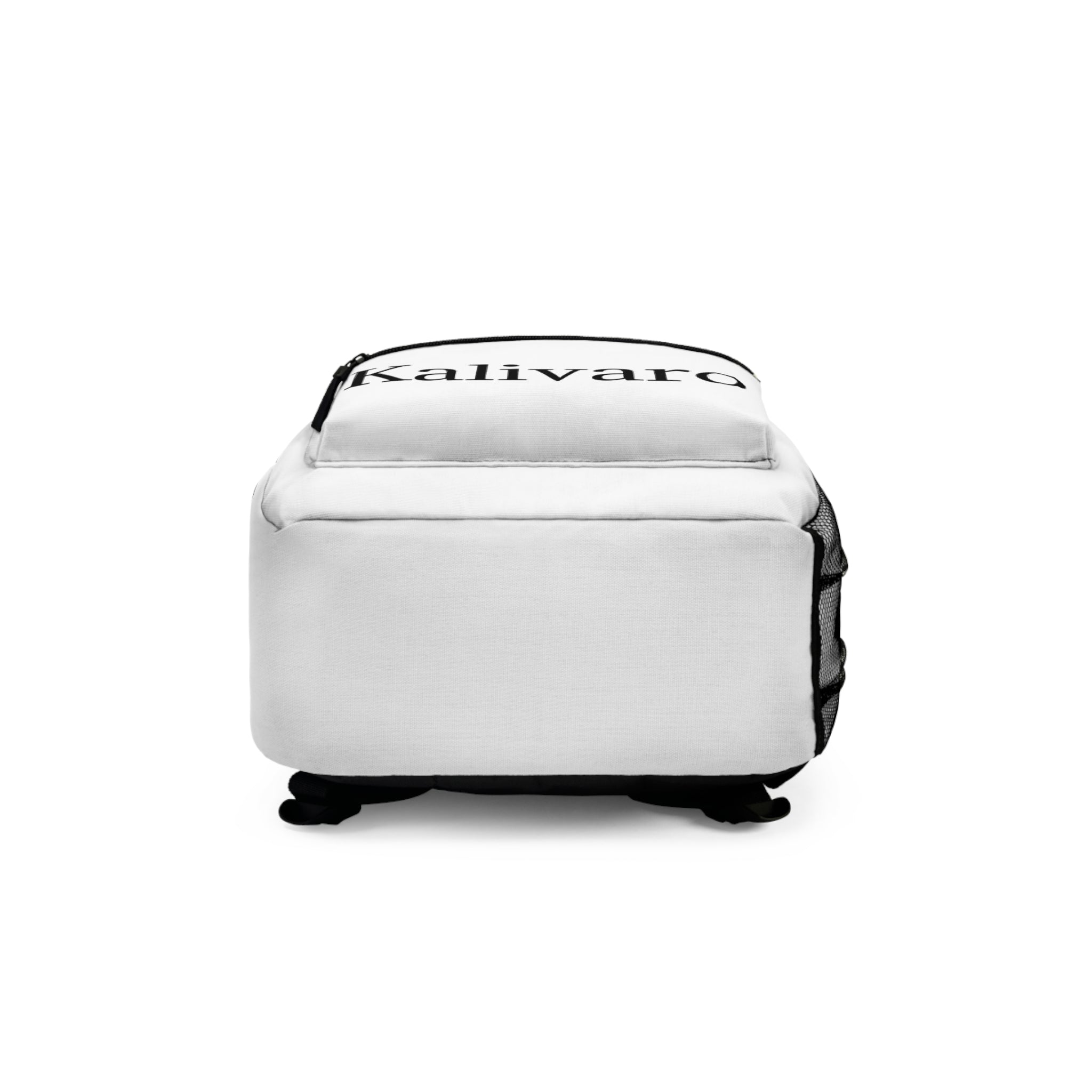 Kalivaro Minimalist Name Print Backpack — Personalized White Everyday Backpack