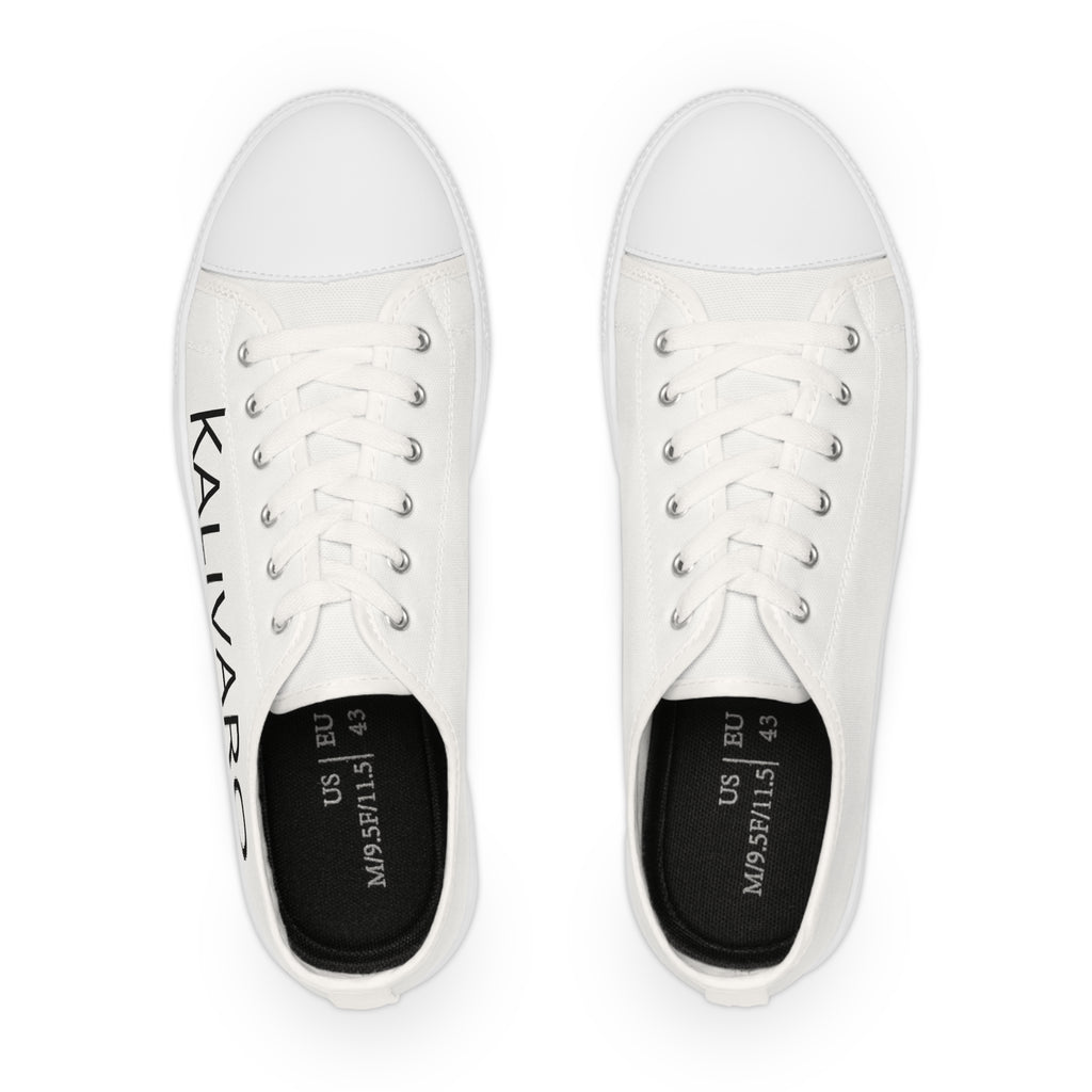 White Low Top Sneakers — Customizable Minimalist Canvas Shoes for Men