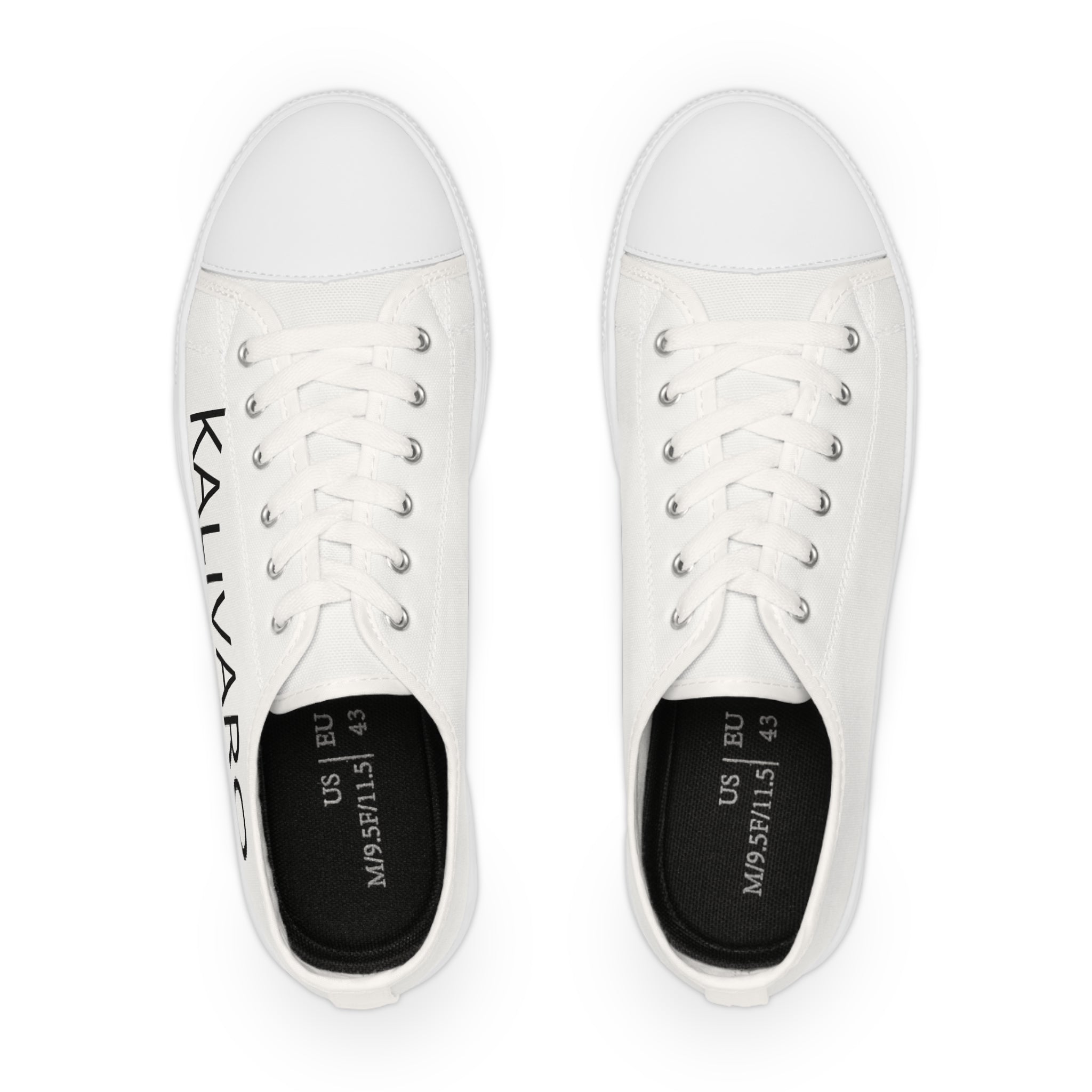 White Low Top Sneakers — Customizable Minimalist Canvas Shoes for Men
