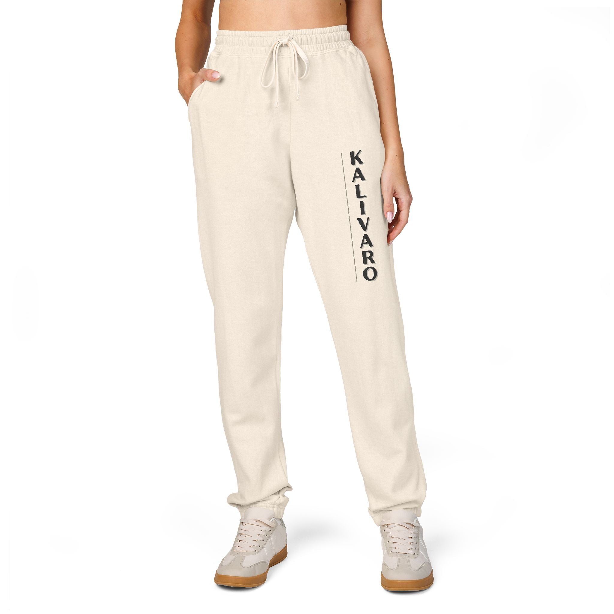 Kallivaro Vertical Logo Sweatpants — Garment-Dyed Fleece Joggers
