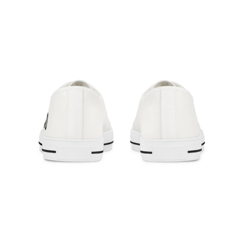 White Low Top Sneakers — Customizable Minimalist Canvas Shoes for Men