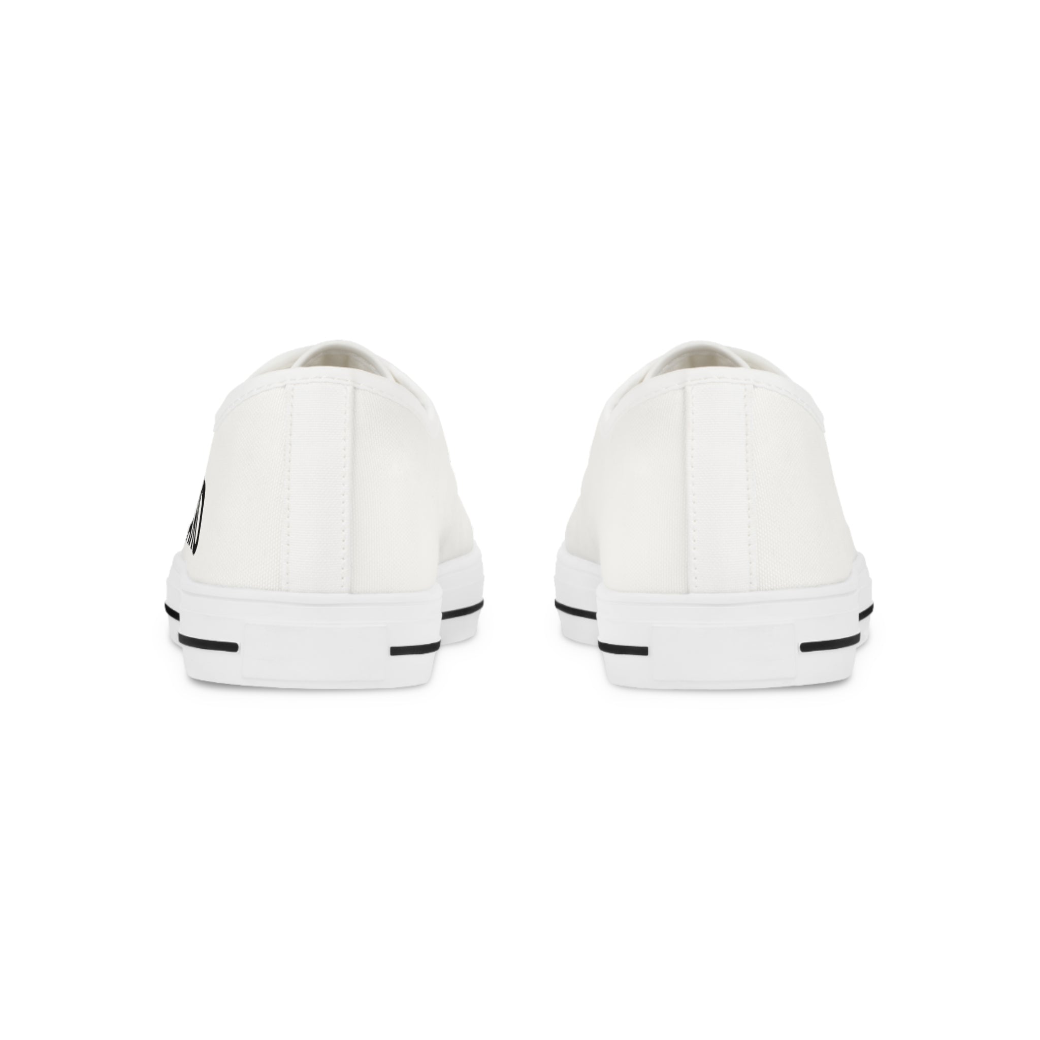 White Low Top Sneakers — Customizable Minimalist Canvas Shoes for Men