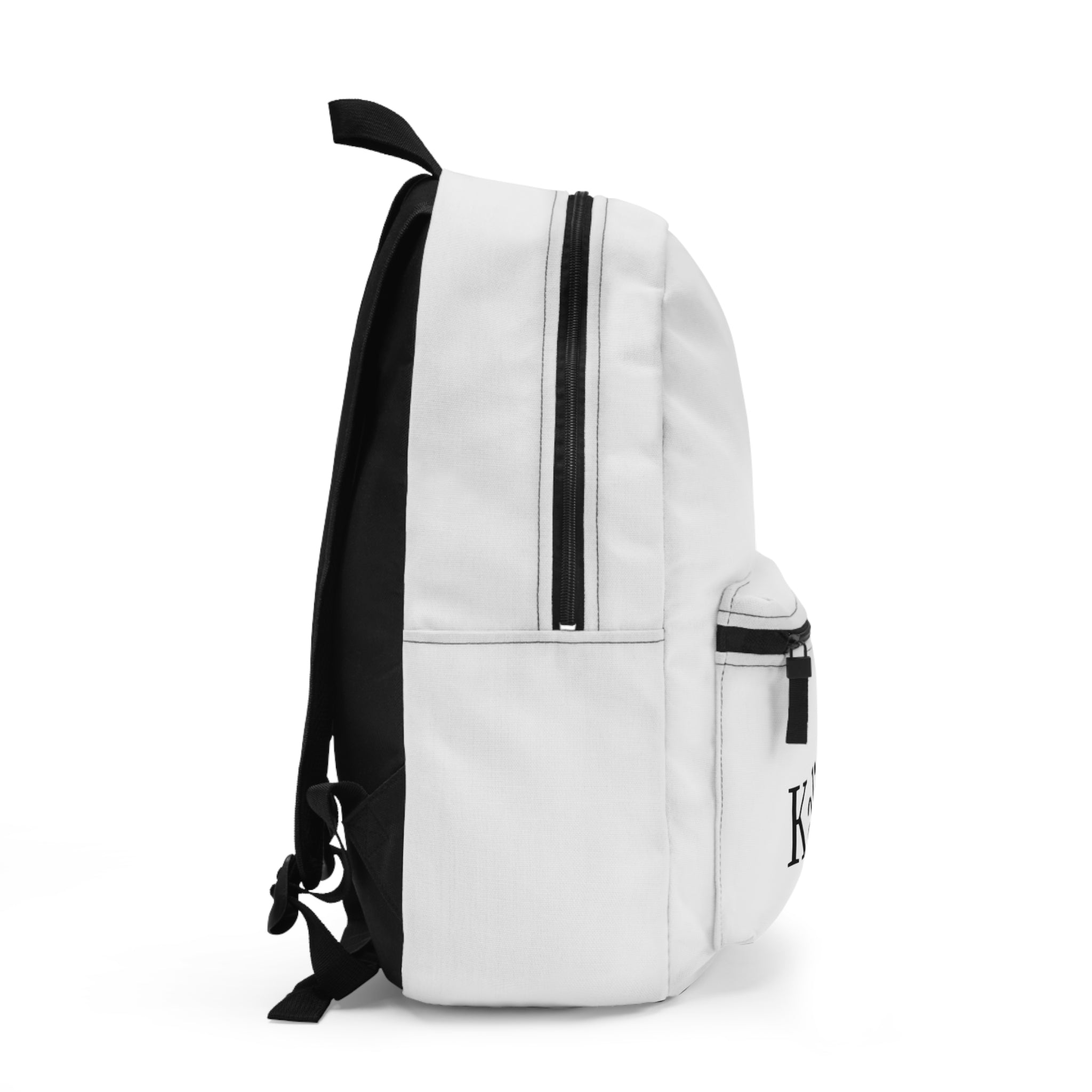 Kalivaro Minimalist Name Print Backpack — Personalized White Everyday Backpack