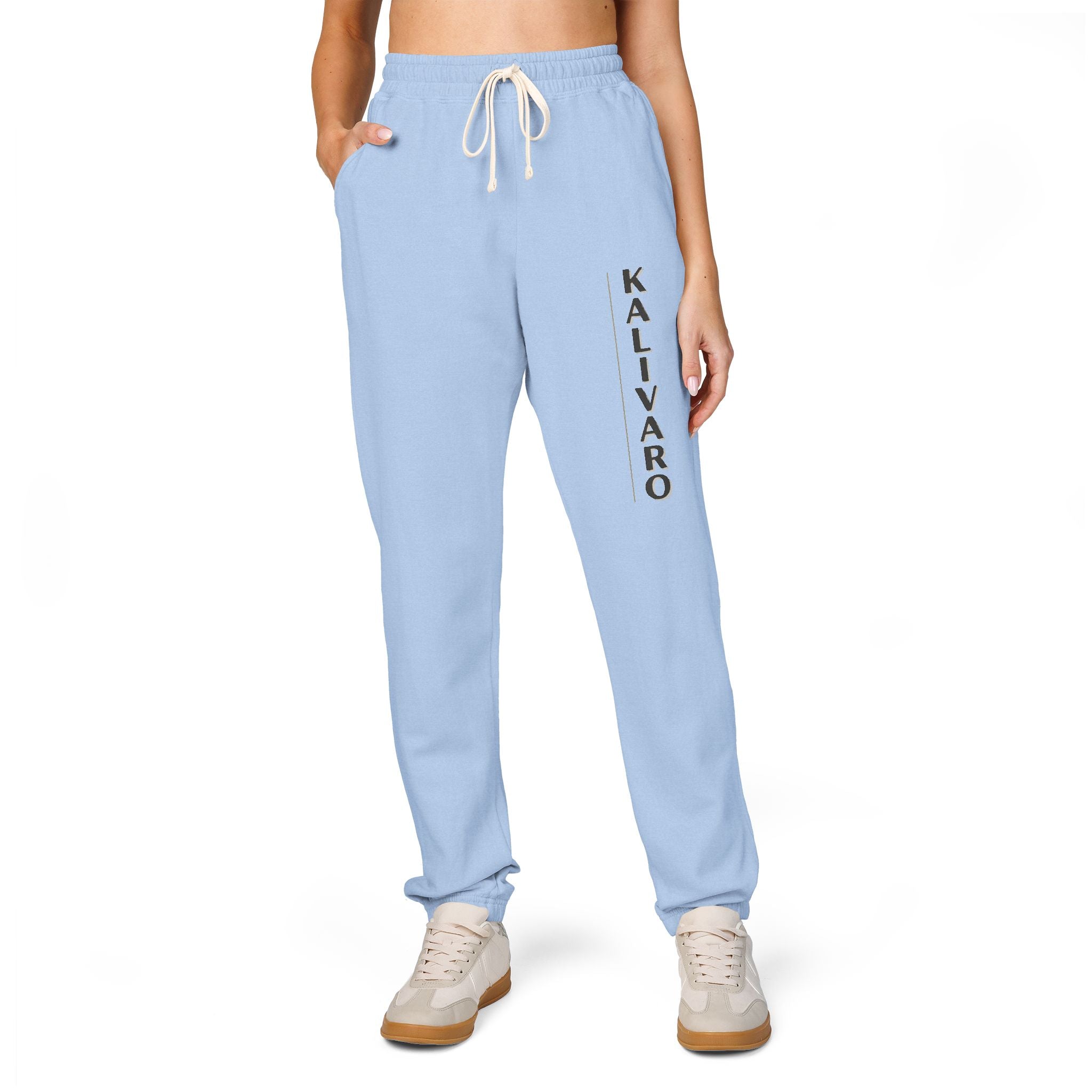 Kallivaro Vertical Logo Sweatpants — Garment-Dyed Fleece Joggers