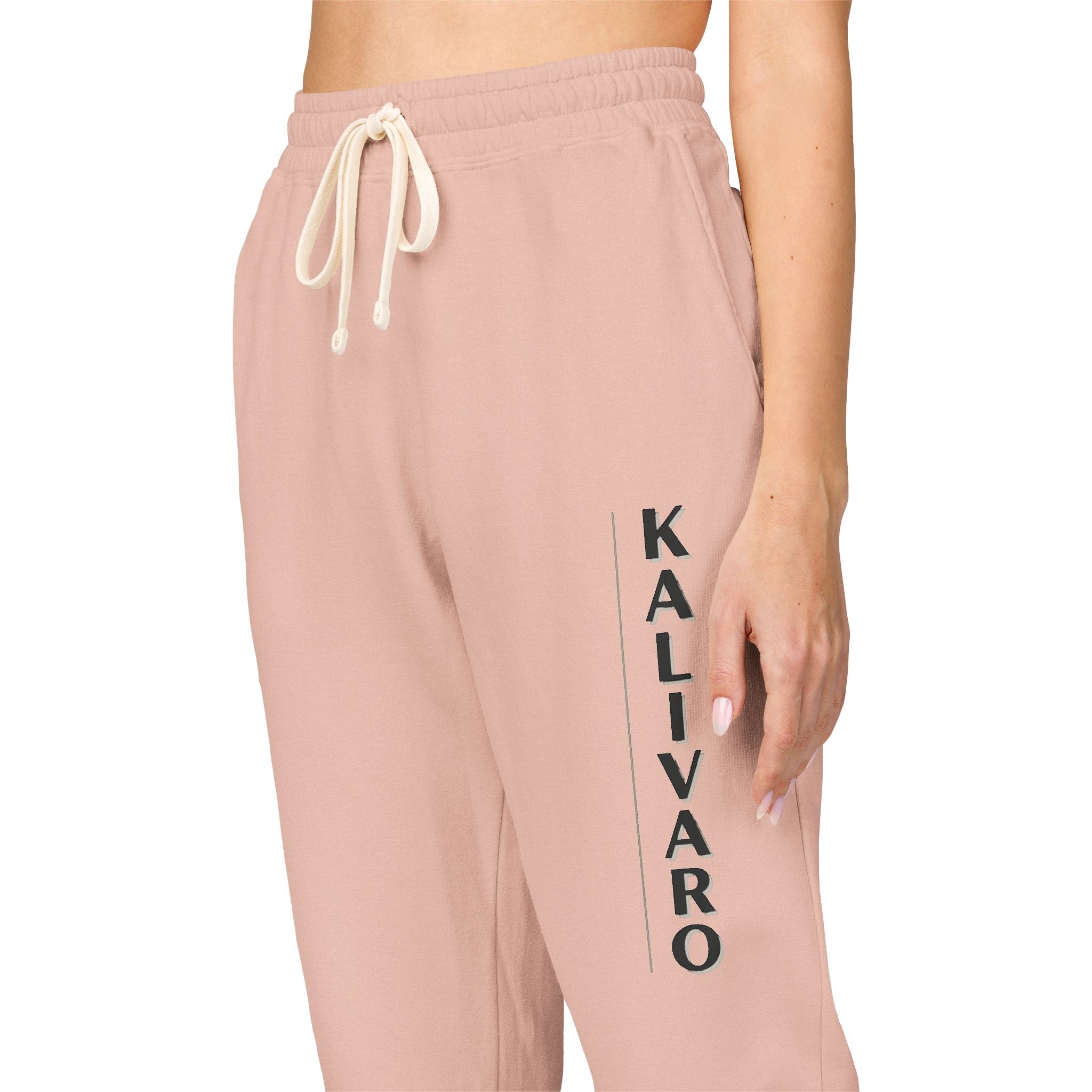 Kallivaro Vertical Logo Sweatpants — Garment-Dyed Fleece Joggers
