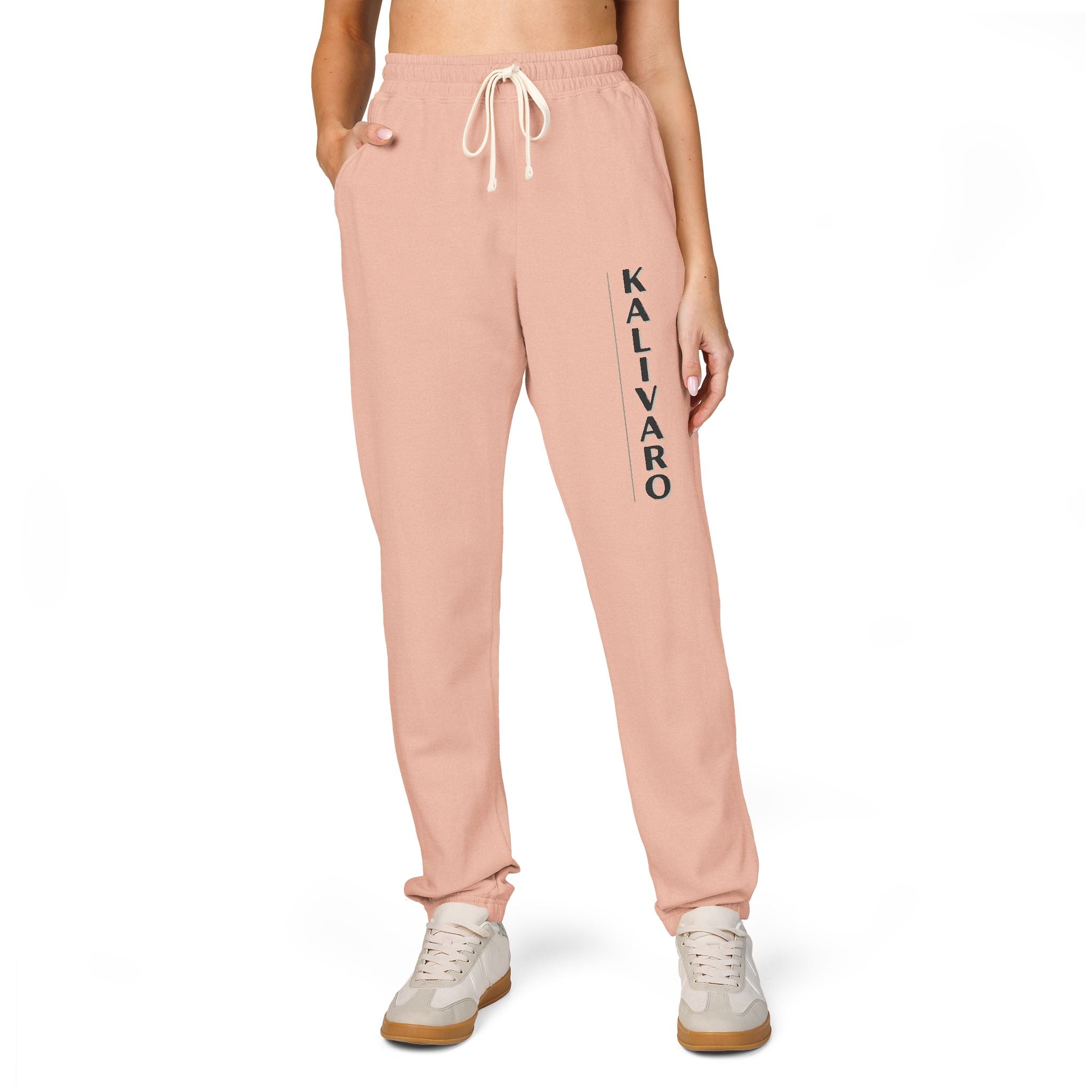 Kallivaro Vertical Logo Sweatpants — Garment-Dyed Fleece Joggers