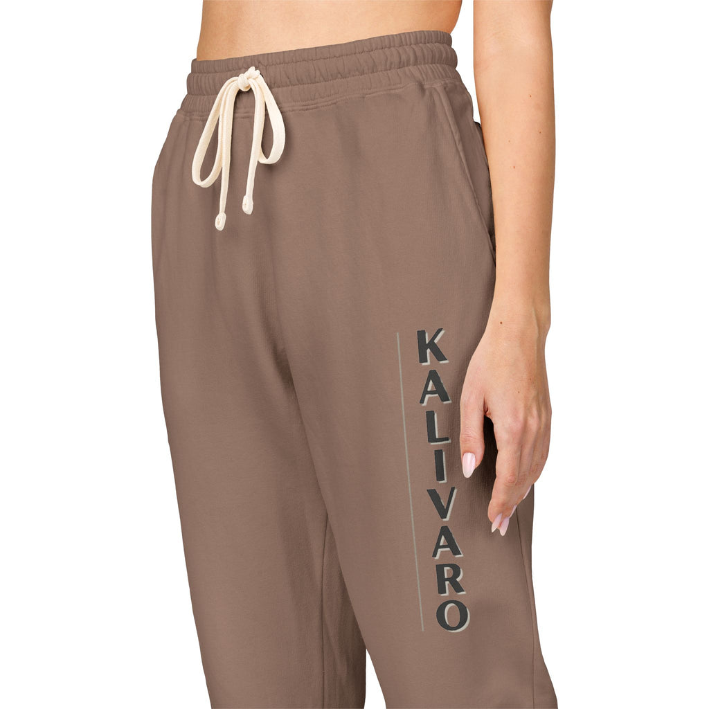 Kallivaro Vertical Logo Sweatpants — Garment-Dyed Fleece Joggers