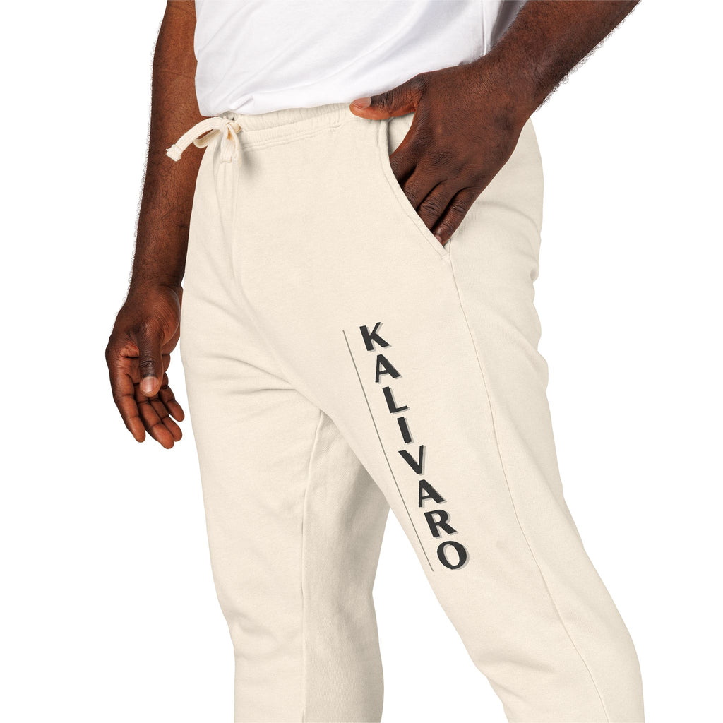 Kallivaro Vertical Logo Sweatpants — Garment-Dyed Fleece Joggers