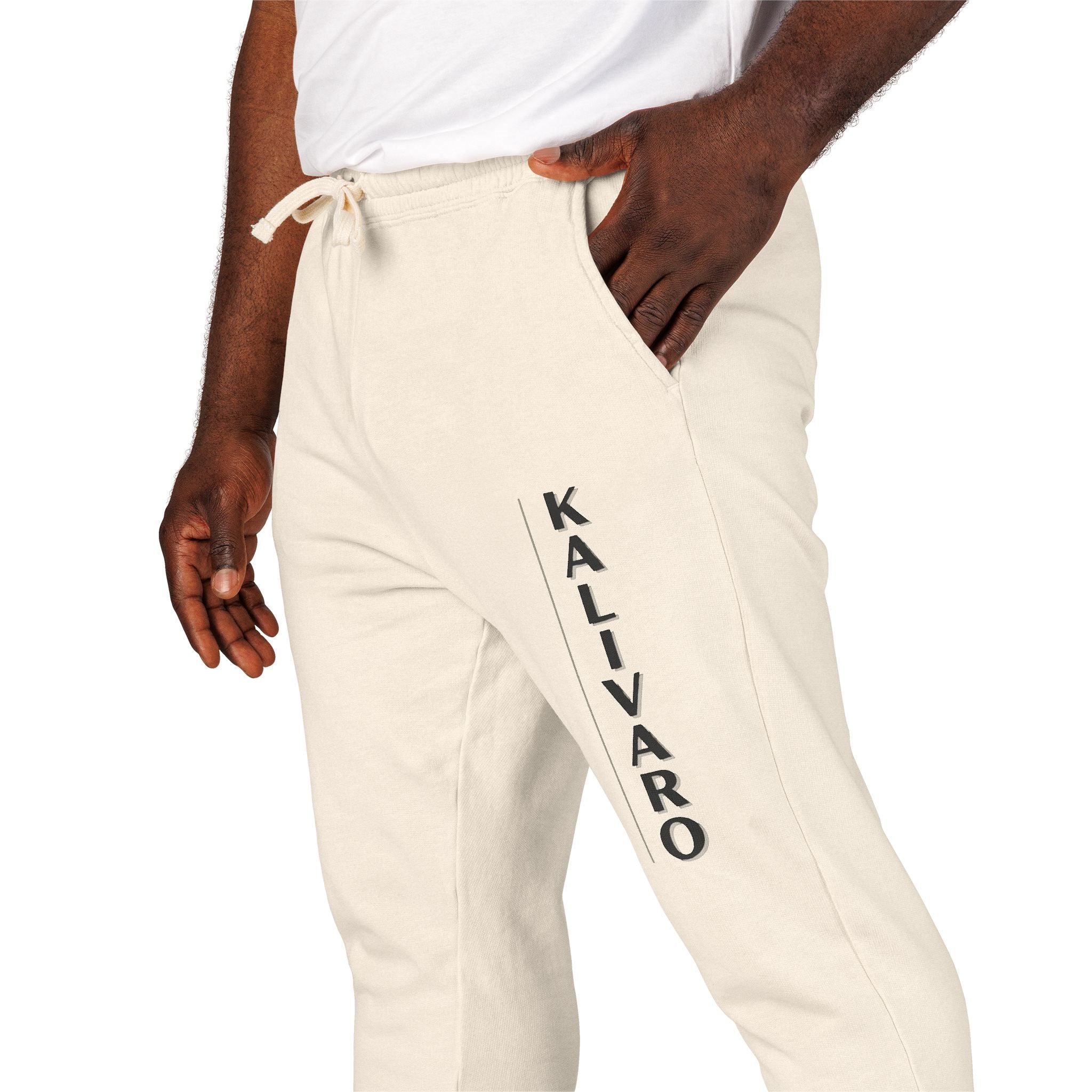 Kallivaro Vertical Logo Sweatpants — Garment-Dyed Fleece Joggers