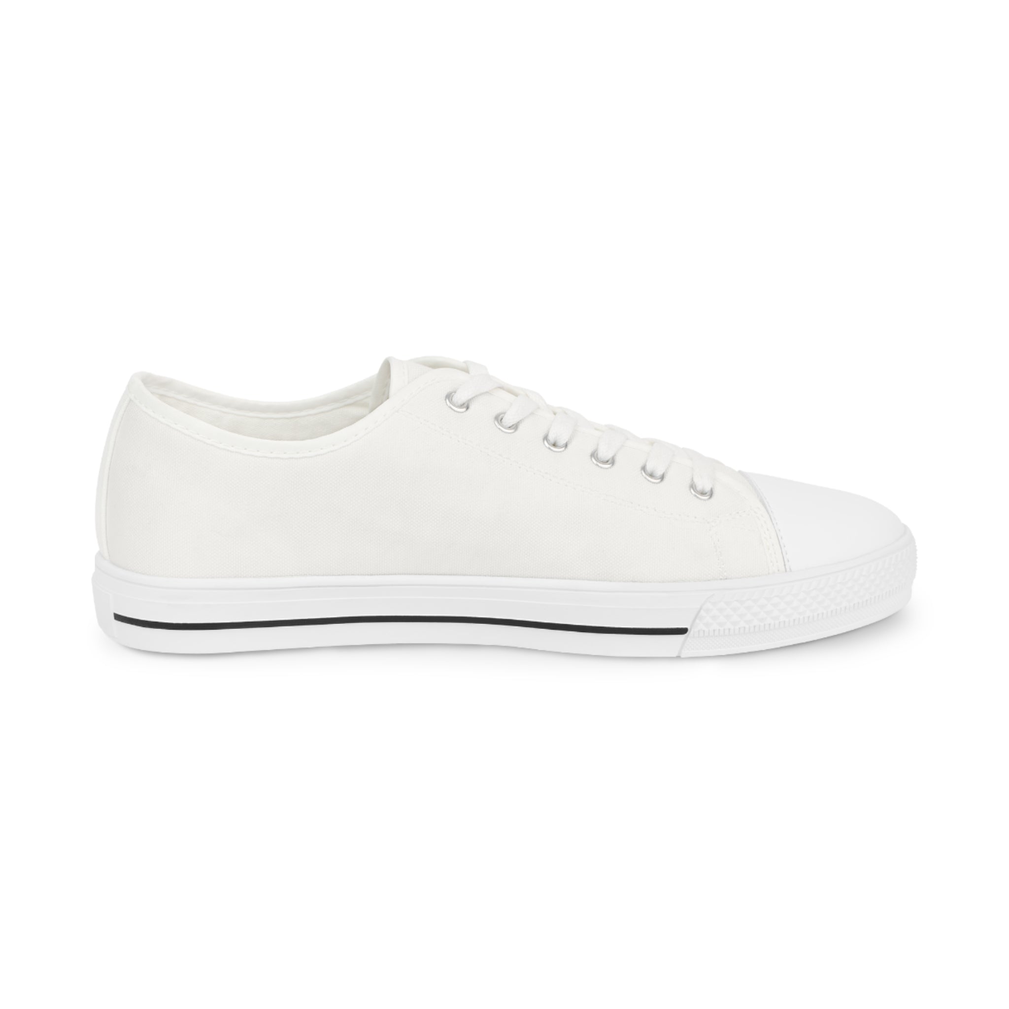 White Low Top Sneakers — Customizable Minimalist Canvas Shoes for Men