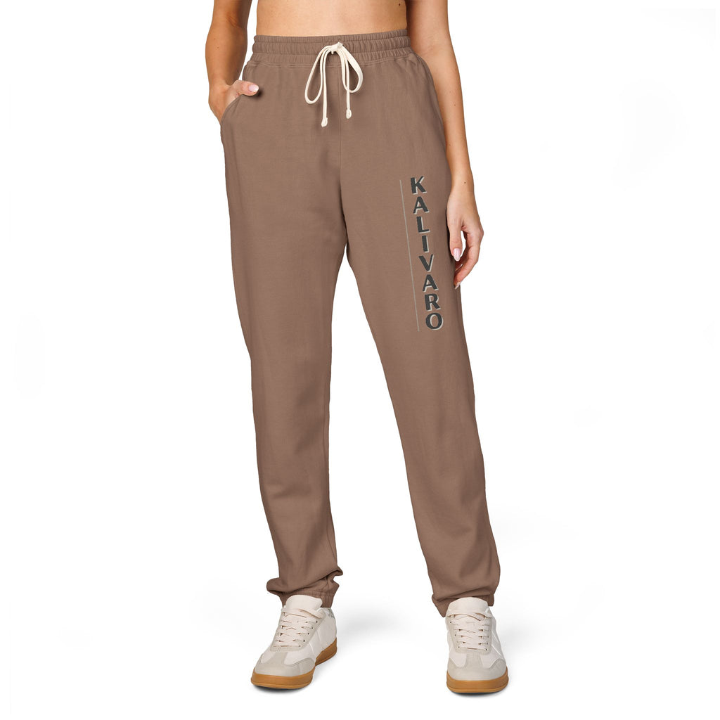Kallivaro Vertical Logo Sweatpants — Garment-Dyed Fleece Joggers