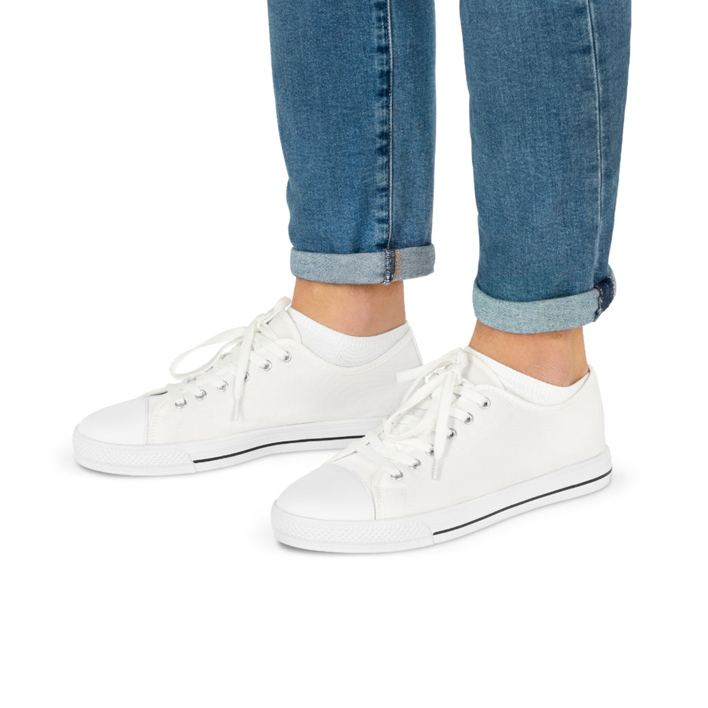 Men's Low Top White Canvas Sneakers — Classic Casual Everyday Shoes